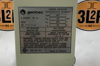 GENTEC- C9325180 (60KVAR,600V,TYPE:KDT,CAPACITOR) Product Image